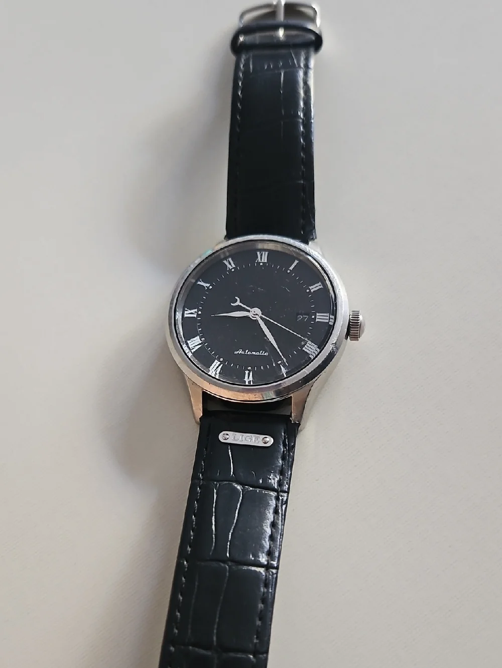 Seiko Automatic Black Leather Strap Men's Watch SRP769J2 In Working Condition - Picture 1 of 8